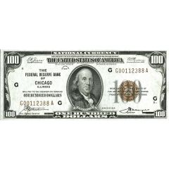 100 Dollars Federal Reserve Bank Note, Brown Seal