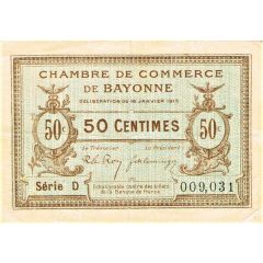 50 Centimes - Chambre de Commerce de Bayonne 64