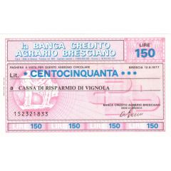 150 Lire Banca Credito Agrario Bresciano