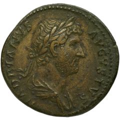 Dupondius or As - Hadrian IVSTITIA AVG COS III P P S C, Justitia