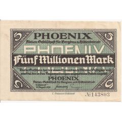 5 000 000 Mark Phoenix Aktien-Gesellschaft für Bergbau und Hüttenbetrieb