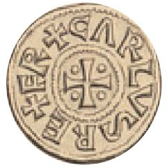 Denier - Charlemagne Mainz, monogram