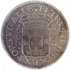 1/2 Cruzado/200 Réis - Pedro II Prince crown, Lisbon mint