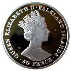 50 Pence - Elizabeth II Queen Mother, silver