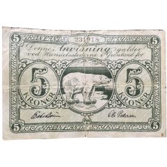 5 Kroner Grønlands Styrelse. Type II; no pattern outside frame