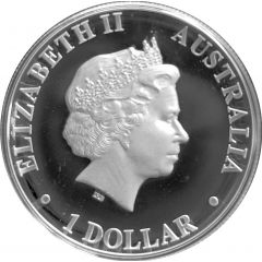 1 Dollar - Elizabeth II 4th Portrait - Kangaroo - Silver Proof - High Relief