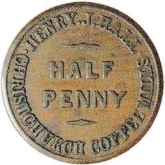 1/2 Penny - Hall, Henry J. Christchurch