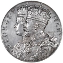Medal - George V Coronation, Spink, silver, 103mm