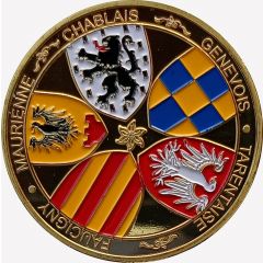 Jeton touristique - La Monnaie du Patrimoine - Pays de Savoie - Cinq blasons doré