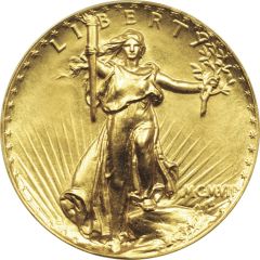 20 Dollars Saint-Gaudens, Roman numerals, no motto, ultra high relief
