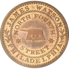 Hard Times Merchant Token - James Watson Hardware Philadelphia, Pennsylvania