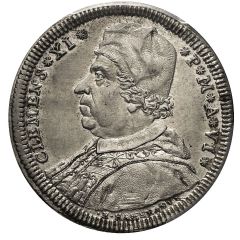 1 Testone - Clement XI Bust