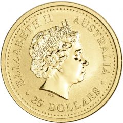 25 Dollars - Elizabeth II 4th Portrait - Year of the Rooster - Gold Bullion Coin