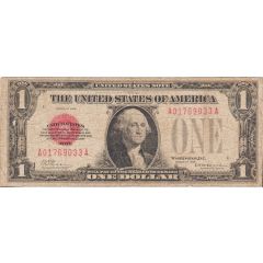 1 Dollar United States Note, Red Seal left