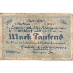 1000 Mark Landesbank der Rheinprovinz