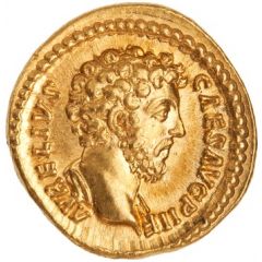 Aureus - Marcus Aurelius TR POT XIII COS II, Virtus