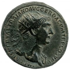 Dupondius - Trajan S P Q R OPTIMO PRINCIPI S C, Jupiter and Pax