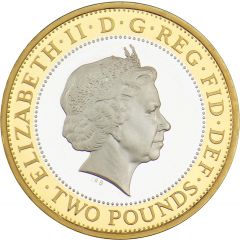 2 Pounds - Elizabeth II King James Bible, Silver Piedfort
