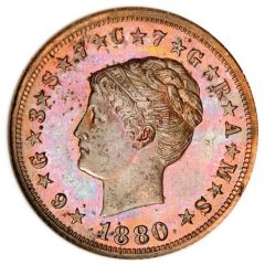1 Stella / 4 Dollars `1880 Stella` Pattern, copper