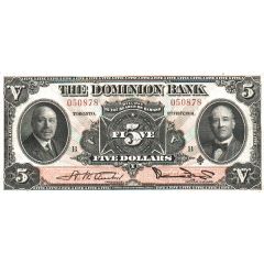 5 Dollars The Dominion Bank