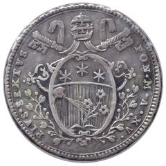 1 Testone - Pius VI Oval small shield