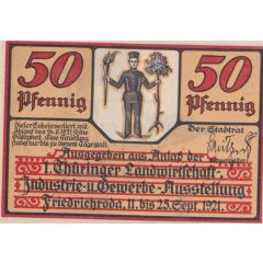 50 Pfennig Thüringer Landwirtschaft-, Industrie- und Gewerbe-Ausstellung