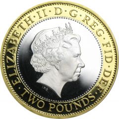2 Pounds - Elizabeth II Golden Guinea, Silver Piedfort