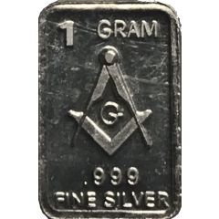 1 Gram Silver Free Mason Art Bar