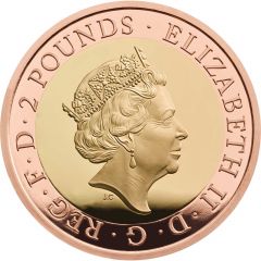 2 Pounds - Elizabeth II Frankenstein, Gold Proof