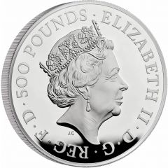 500 Pounds - Elizabeth II Lion of England, Silver Proof
