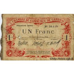 1 franc - Chambre de Commerce de Cambrai [59]