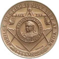 Medal - Victoria Golden Jubilee, Yorkshire Grand Lodge, gilt