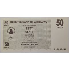 50 Cents Bearer Cheque