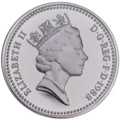 1 Pound - Elizabeth II Crowned Royal Shield, Silver Piedfort
