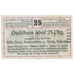 25 Pfennig Wilh. Sauer Buchdruckerei