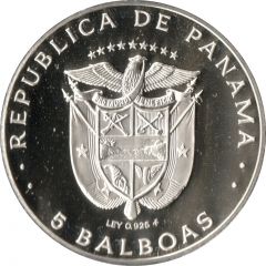 5 Balboas Belisario Porras, Silver