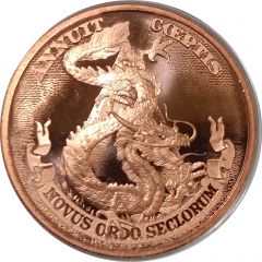 1 Ounce Copper - Silver Shield Dragon Dollar
