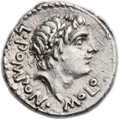 Denarius Pomponia: Lucius Pomponius Molo, L•POMPON•MOLO / NVMA•POMPIL