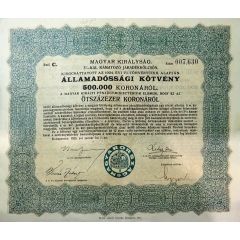 500 000 Államadósági kötvény