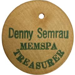 Wooden Nickel - Denny Semrau Treasurer Mason, Michigan