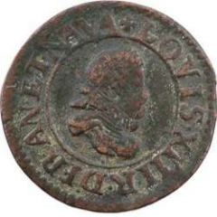 Denier Tournois - Louis XIII Lyon, 2nd type