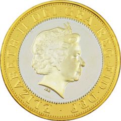 2 Pounds - Elizabeth II Rugby World Cup, Silver Proof