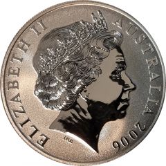 1 Dollar - Elizabeth II 4th Portrait - Silver Kangaroo