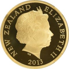 10 Dollars - Elizabeth II 4th Portrait, Maori Art - Koru, Gold Proof