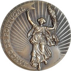 Medal - Allegorical figures of poetry and justice 50$00 note - 1922