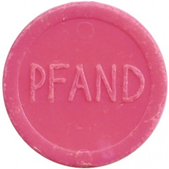 Supermarket deposit token Pfand rot