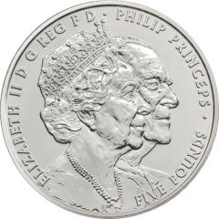5 Pounds - Elizabeth II 5th portrait, Platinum Wedding