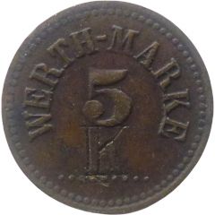 5 Pfennig Werth-Marke, Countermarked `K`