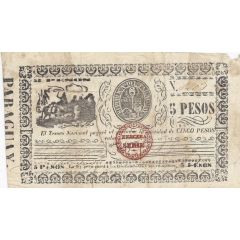 5 Pesos Red stamp `TERCERA SÉRIE`