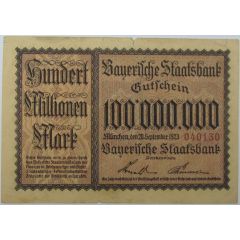 100 000 000 Mark Bayerische Staatsbank